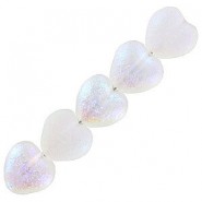 Cuentas de vidrio Czech Corazón 6mm - Crystal etched ab full 00030/28783